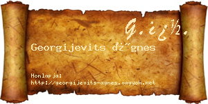 Georgijevits Ágnes névjegykártya